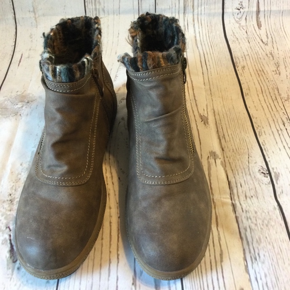 Patrizia by Spring Step Brown Ankle Boots Tracie Fur Lining  Zip casual 10 - Picture 3 of 10